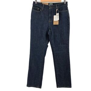 LL Bean True Shape Jeans Womens 10 Blue High Rise Straight Leg Classic Fit